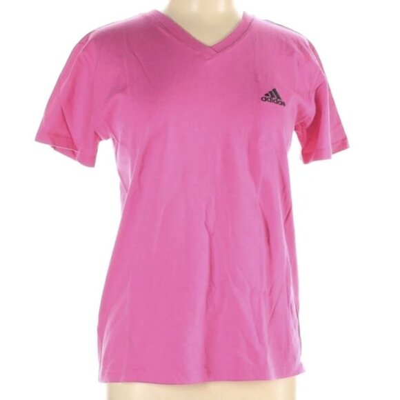 NEW Adidas V-neck Logo Short Sleeve Top Medium - Picture 1 of 6
